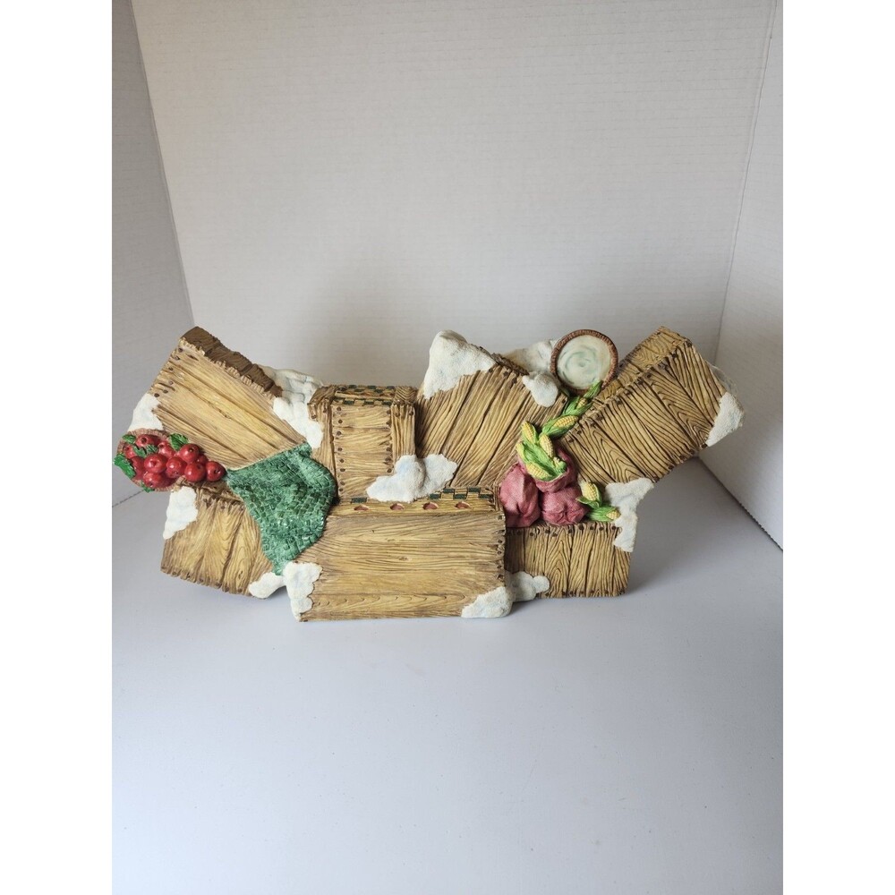1995 Enesco Crate Display With Snow